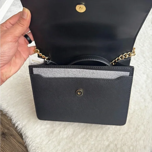 Michael Kors Black Crossbody Bag with Gold Chain - Picture 8 of 11